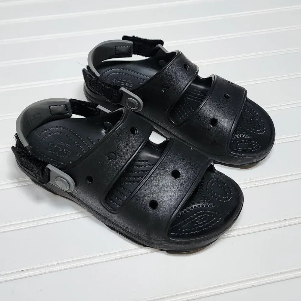 Crocs Kids Classic All-Terrain Black Sandals Size 3 Big Kids